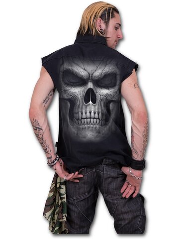 Wyprzedaż 
 Męska koszula bez rękawów plus size Ciemny pan